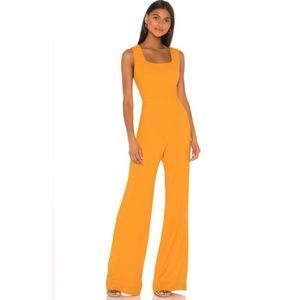 SALONI Jules Jumpsuit Womens Wide Leg Orange Mango Size 10